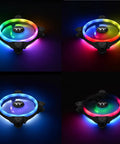Riing Trio 12 RGB TT Premium Edition 120mm case fans with vibrant multicolor LED lighting, 3 pack for custom PC builds.