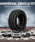 6AN Braided Fuel Line Hose 20Ft Black With CPE Inner Layer And Nylon Sheath displayed with various vehicle types
