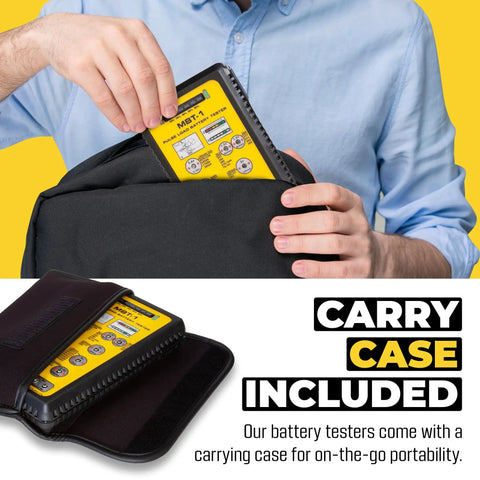 Beast Battery Tester Pro Pulse Load Checker For AA AAA C D 9V Lithium And Button Cells Tests 40 Plus Battery Types In Seconds LED Charge Display Carry Case USA Made in carry case