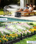 Portable Outdoor Misting System For Patio Cooling With Ultra Fine Mist Beating The Heat, 4500mAh Water Pump, 20L Bucket, 8 Nozzles