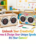 DIY Bluetooth Speaker Wooden Kit for Beginners Build Your Own Portable Speaker Science Electronics Project for Kids and Adults No Soldering Easy Setup Hands On Video Guides Perfect Camping Gift and Graduation Gift, two wooden speaker boxes