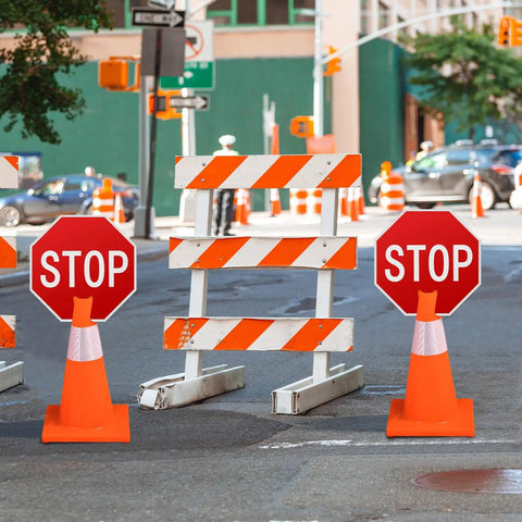 6 Pack 12x12 Inch Double Sided Stop Signs For Construction Zones Parking Lots And Kid Safe Areas Weatherproof PVC Waterproof