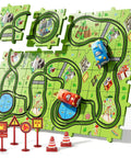 56 Piece Jigsaw Race Track Car Set For Toddlers And Kids Ages 2 3 4 5 6 Colorful City Theme Puzzle Tracks With Cars And Traffic Signs