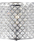 Close-up of Crystal Edge Shade Chrome Table Lamp With Sparkling Crystal Accents ETL Listed Blingy Glam Lighting shade detail