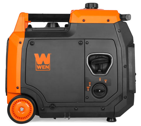 Quiet And Lightweight 4800 Watt RV Ready Portable Inverter Generator With Fuel Shut Off And Clean Power For Sensitive Electronics Plus CO Shutdown Sensor For Family Safety, side view