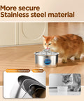 Stainless Steel Cat Water Fountain Two Point Six Liter Ultra Quiet Pet Fountain With Flower Spout And LED Blue Light Water Dispenser for cats