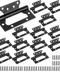 14 Pack Non Mortise Door Hinges Stainless Steel 4 By 3 Inches Black Finish Silent Movement Brushed Surface Includes Complete Mounting Screws Heavy Duty Hinge Set For Doors Rust Resistant Easy Installation