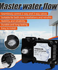 Front view of black TPE24VA 24V pool valve actuator with white label
