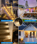 16 Pack LED Recessed Deck Lights With Protective Shell IP68 Waterproof lighting on stairs, decks, and pathways in garden and yard