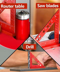 Handy 0.7mm Mechanical Pencil Mini Carpenter Square With 90 Degree Fixed Miter Pin used on router table, drill, saw blades