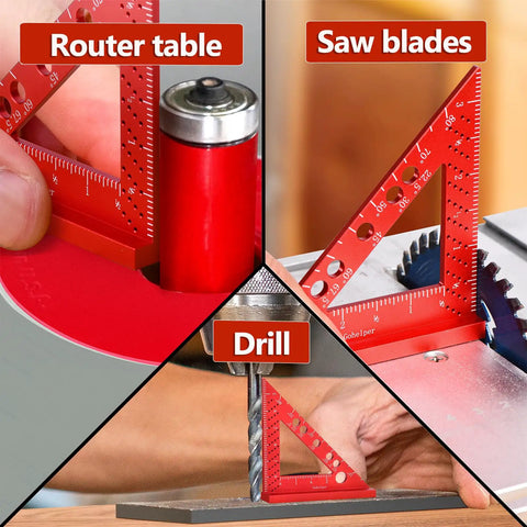 Handy 0.7mm Mechanical Pencil Mini Carpenter Square With 90 Degree Fixed Miter Pin used on router table, drill, saw blades