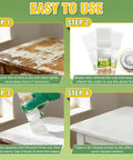 Step-by-step guide for using White Touch Up Paint For Wood And Household Fixes, 6.35 Oz Water Based All In One Repair Gel.