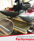 Heavy Duty Galvanized Steel Roller Bracket Set for Conveyor System and Woodworking Tables with kayak setup view