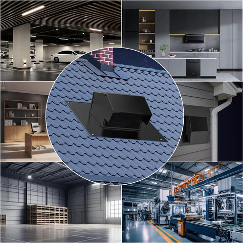 4 Inch Roof Vent Cap With Backdraft Damper For Bathroom Ventilation System Galvanized Steel Exhaust Vent In Black on various rooftops