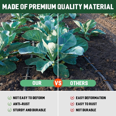 Comparison of 4 Inch Landscape Staples Pack Of 50 Galvanized Garden Stakes Anti Rust Pins For Securing Weed Barrier Fabric with others.