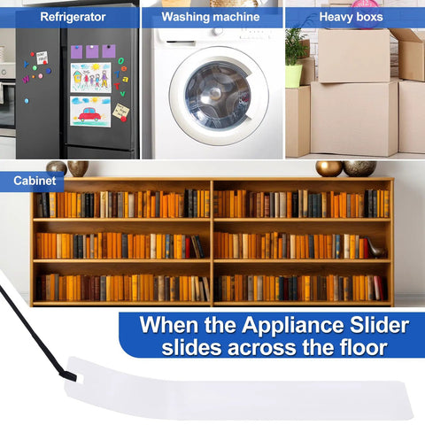 Two Pack Appliance Sliders for Refrigerators With Pull Straps Plastic Glide Furniture Moving Slides image with appliances