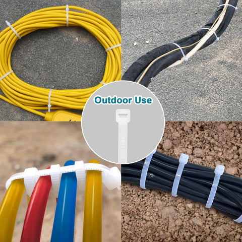 Heavy Duty White Zip Ties 14 Inch Pack Of 100 Ultraviolet Resistant Nylon 66 Cable Ties For Outdoor Use securing cables