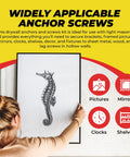Drywall Anchors And Screws Kit With Drill Bit For Hanging Frames Shelves And Mirrors, 100 Anchors And 100 Screws, usage examples
