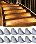 Solar Step Lights Outdoor 12 Pack Waterproof IP67 LED Stair Lights For Garden Backyard Porch Deck Front Door Warm White Glow No Wiring