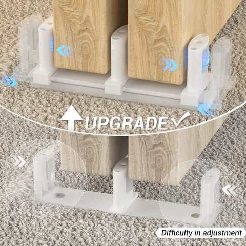 Sliding Closet Door Floor Guide With Riser Plate White Finish DIY Friendly Adjustable Bypass Guide Upgraded Three Roller Design