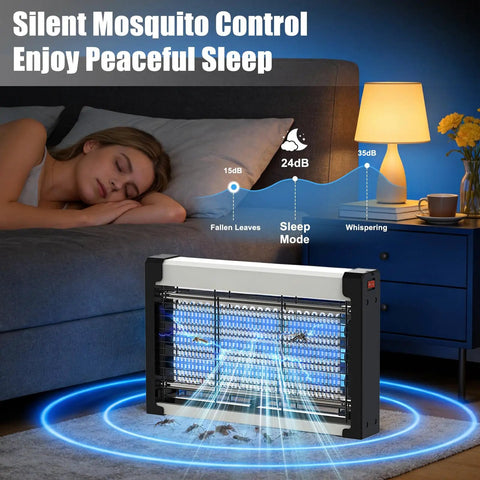 Indoor Bug Zapper 20W With 3 Lamps Quiet UV Light Mosquito Trap And Insect Killer For Home Bedroom Ultra Quiet Under 25dB