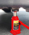 Dual Use Lifting Axle Saddle Adapter Pads, 2 Pack For BMW X3 X5 X6 X7 And Mini, 1.42 Inch Recess on an 8 ton hydraulic jack