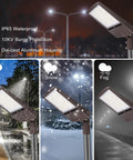 Ultra Bright 480V 300W LED Parking Lot Light For Outdoor Commercial Areas With 42000 Lumens IP65 Waterproof Shoebox Fixture