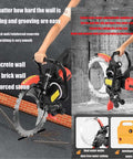 No Sweat Heavy Duty Electric Concrete Ring Saw With Dust Free Wall Cutting Blade for Granite Marble and Brick in use cutting through concrete wall.