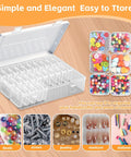 Large Bead Organizer Box With Thirty One Mini Clear Storage Compartments Hinged Lid Craft Box for small parts and beads