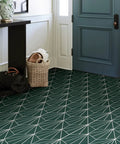 Entryway with Beryl Peel And Stick Floor Tiles Emerald Green Geometric Vinyl For Easy DIY Install Water Resistant 12 Inch Square Tiles
