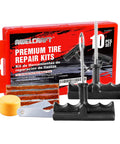 10 Piece Tire Repair Kit With T Handle Tools And Storage Case Fix Flat Punctures Fast No Tire Removal Needed Ideal For Car Truck Motorcycle And ATV