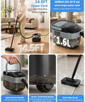 Ditch the hassle of buying two gadgets! This 2-In-1 Steam Cleaner showcases a 1600ml water tank and 14.5ft power cord.