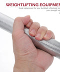 Hand gripping a steel Dumbbell Connecting Bar for Home Gym Use, Steel Tube Barbell Connector to Link Dumbbells, Prevent Slipping