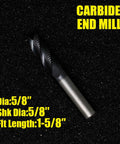 Roughing End Mill Beefy Carbide Square Nose Four Flute End Milling Bit Five Eighth Inch Shank Five Eighth Inch Cutting Diameter