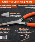 9 Inch Angle Tip Lock Ring Pliers With Hole For Circlip Removal And Installation, Snap Ring Pliers for gearshift locking rings