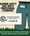 Apron Style Chainsaw Chaps for Men and Women with Pocket and Adjustable Waist Forest Green 37 Inch Pro Grade Chainsaw Safety Gear, Class B, UL marked