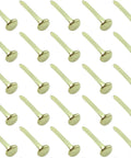 Premium 100 Pack Brass Plated Paper Fasteners One Inch Tough Metal Brads, gold metal brads for securing pages in crafts.