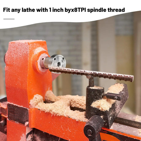 2 Inch Steel Wood Lathe Faceplate Fits 1 X 8 TPI Spindle With Screwchuck Four Mounting Holes 0.4 Inch Thick Heavy Duty Accessory