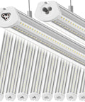 8 Foot LED Shop Light With 140W Output And 17000 Lumens, 5000K Daylight, U Shaped Three Rows Design, hanging set of 10, silver