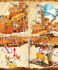 Close-up of Massive 1864 Piece Fantasy Steampunk Spaceship Building Set For Adults showing intricate details of the model.