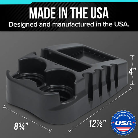 All In One Car Floor Center Console Organizer With Dual Cup Holders For SUV Truck Van And Car Portable Storage Made In USA