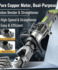 Portable Electric Hydraulic Steel Rod Bender Straightener 2 In 1 Handheld Rebar Bending Machine With Adjustable Angle Up To 130 Degrees, pure copper motor, rebar straightening and bending.