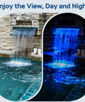 All-In-One Pond Waterfall Kit With LED Light, 18-Inch Stainless Steel Spillway, 800 GPH Pump, 3-Stage Filtration feature installed