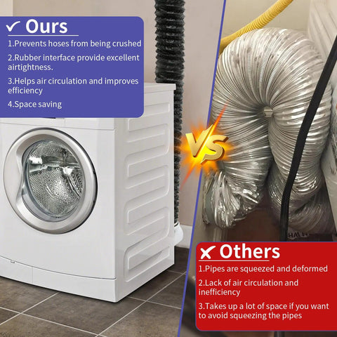 Comparison of 4 Inch Dryer Vent Hose Kit For Tight Spaces versus traditional vent, highlighting efficiency and space saving.