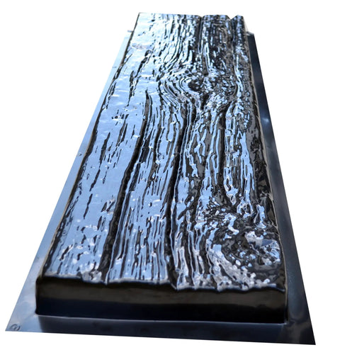 Close-up of DIY Concrete Molds Set Two Large Wood Texture Molds For Garden Stepping Stones And Patio Pavers Easy DIY Build Your Own Walkway With Old Wooden Board Look 32.48 Inch By 9.45 Inch By 1.97 Inch Model S73.