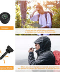 Compass and whistle for Folding Shovel With Pickaxe And Multi Tool Saw, Whistle, Compass And Bottle Opener, High Carbon Steel, 24 Inch Off Road Emergency Shovel In Portable Bag For Digging, Backpacking, Hiking, Gardening, And Other Outdoor Adventures
