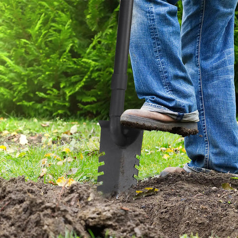 40 Inch Metal Detecting Shovel With T Handle Root Slayer Digging Tool used for soil penetration in lawn