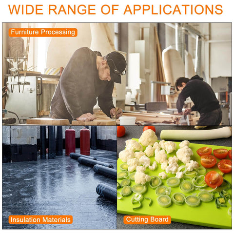 Image showcasing wide applications of Ultra High Molecular Weight UHMW Sheet Three Quarters Inch Thick HDPE Plastic Board.