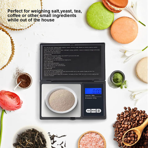 Portable 200g Pocket Scale With 0.1g Precision For Jewelry Powder Coins And Food Tare Function Backlit Display And Auto Shutoff