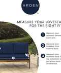 Outdoor Loveseat Cushion Set 3-Piece With 2 Back Pillows And 1 Bottom Cushion, 48 By 24 Inches, Sapphire Blue on wood loveseat
